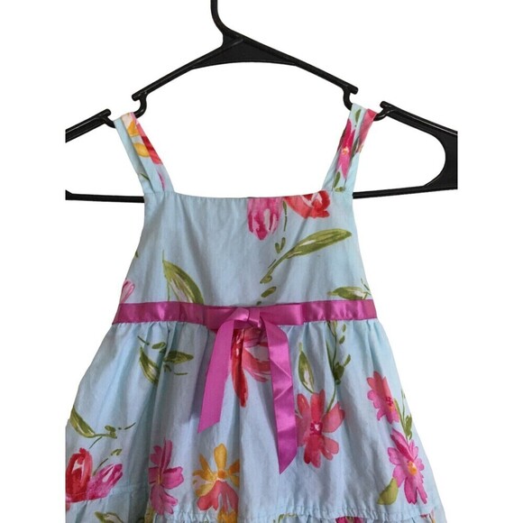 Jona Michelle Dress Toddler Size 4 T Sleeveless Dress Floral Blue Pink - Picture 3 of 6